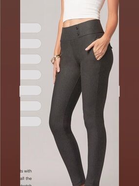 Conceited Brand  High-Waist Skinny Pants in Charcoal Gray